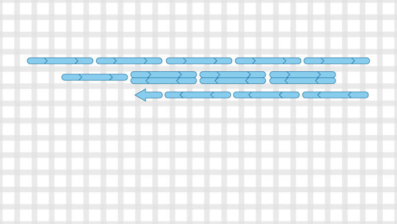 Cable stitch (pulled thread) method stage 7 illustration