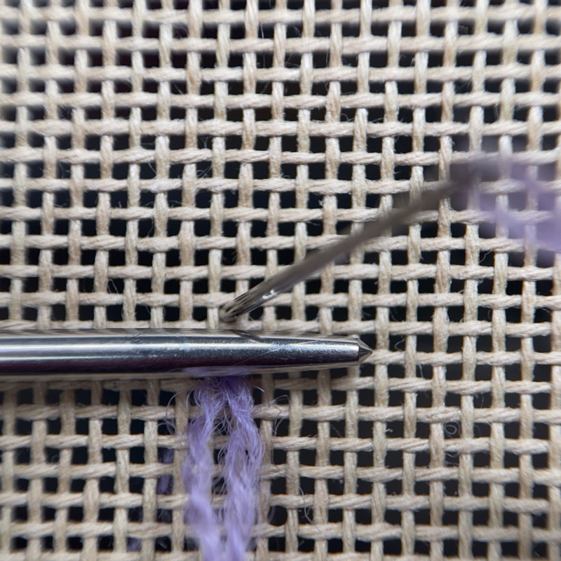 Plush stitch method stage 3 photograph