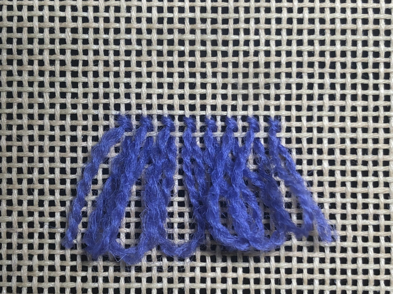 Short pile stitch (variation 1) method stage 7 photograph